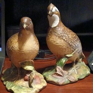 Source Unknown Earthy Ceramic Bird Pair
